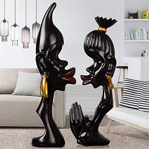 XiYunHan Abstract Black Decoration Creative Fashion Living Room Entrance TV Cabinet Home Process Desktop Arrangement Wedding Crafts Soft Dress Accessories Furnishings Marry Gift Two-Piece Set