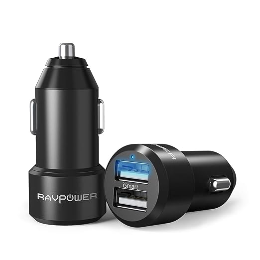 RAVPower Car Chargers 2Pack 24W 4.8A Dual USB Car Amazon.co.uk