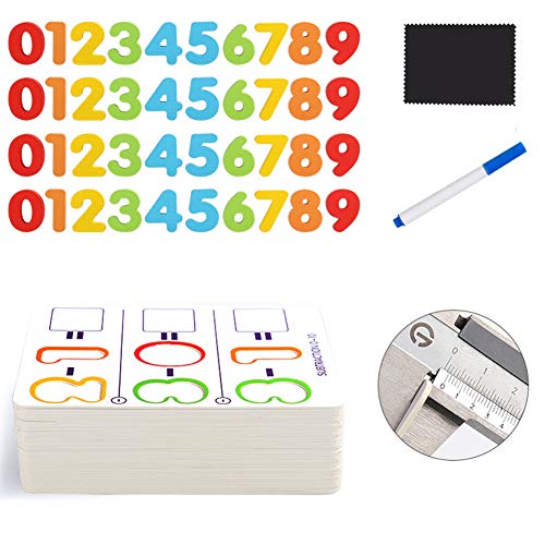 PinShang Kids Baby Wooden Blocks Math Cards Educational Toy for Counting