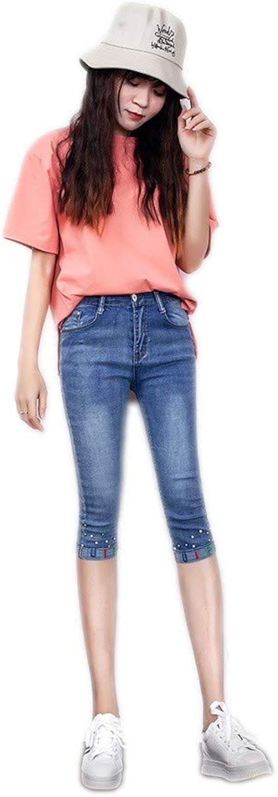 Amazon Co Jp ジーンズ デニム スキニージーンズ デニムパンツ レディース 7分丈 大きいサイズ 服 ファッション小物