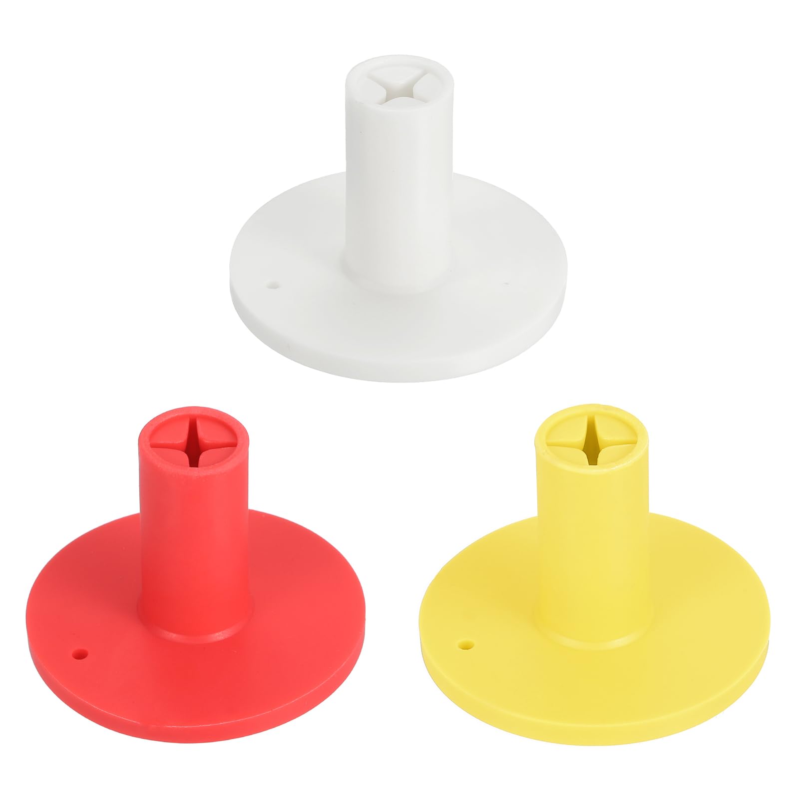 PATIKIL Rubber Golf Tee, 3 Pack 1.4 Inch Golf Practice Tees Training Driving Range Tee Stable Golf Ball Holder for Outdoors Indoors Hitting Mat, White/Yellow/Red