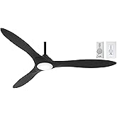 Minka-Aire F868L-CL/CL Sleek 60" Smart Ceiling Fan with LED Light, Remote and Wall Control