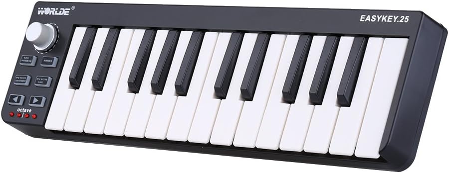 ammoon Worlde Easykey 25 Portable Keyboard Mini 25-Key USB MIDI Controller