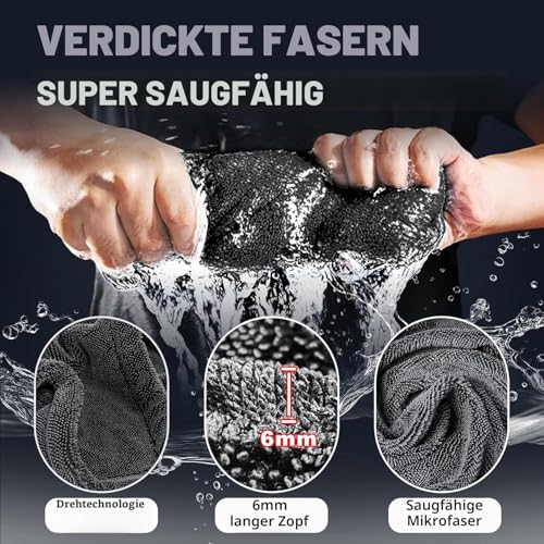 Ghguole Car Drying Towel, 90 x 60 cm - 1800 GSM - Enlarge/Thickening Microfibre Drying Towel, Car Towel, Ultra Absorbent, Premium Microfibre Towel
