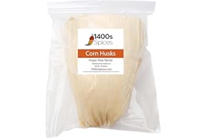 1lb Corn Husks for Mexican Tamales (Large and Small Tamale Wrappers), Hojas de Maiz Para Tamal by 1400s Spices