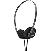 Koss KPH40 Utility On-Ear Headphones, Stealth Grey, Interchangeable Cord | Lightweight, Ultra-Wide Frequency Response, Stainless Steel Adjustable Headband