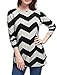 Allegra K Women's Zig-Zag Pattern Knitted Relax Fit Tunic Shirt S Black Grey