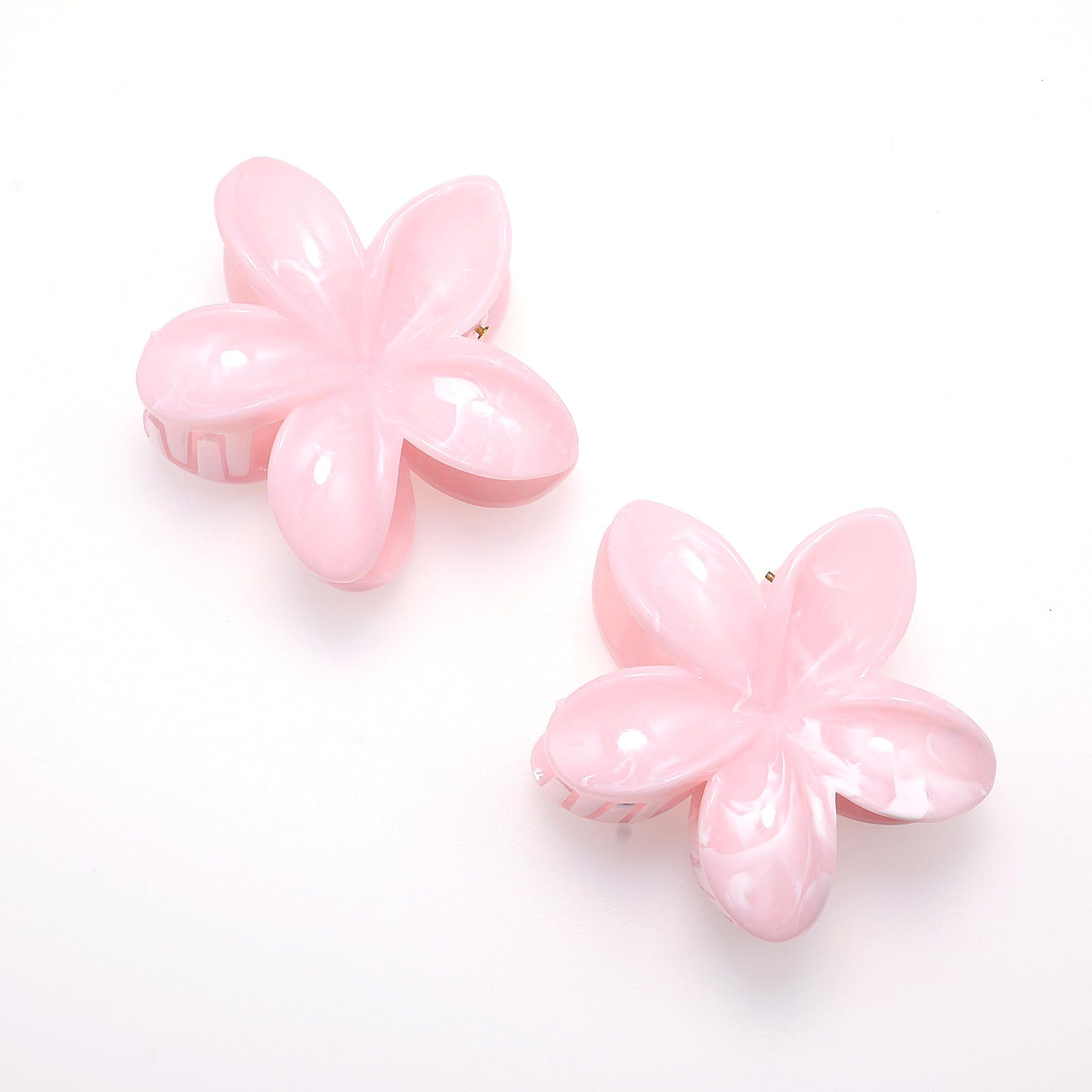 Photo 1 of Pink Flower Hair Claw Clips for Women Trendy, 2Pcs Hair Clips for Thick and Thin Hair, Fashion Statement Hairpins, Dainty Charm Summer Hair Accessories Gifts for Women.