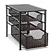 Bextsware Auledio Stackable Multi-Function Under Sink Organizer 3 Tier Sliding Basket Cabinet, Bronze