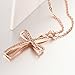 Cos2be Cubic Zirconia Faith Hope Love Cross Pendant Necklace,18