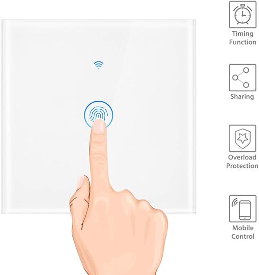 Ourleeme Interruptor De Luz De Pared Tactil Wi Fi Interruptor De