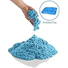 CoolSand 5 lb. Refill Bucket with Inflatable Sandbox, Kinetic Play sand for All Ages - Patented Formula - (Blue)