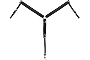 Weaver Leather Pony Felt Lined Ring-in-Center Breast Collar, Black, 1-Inch