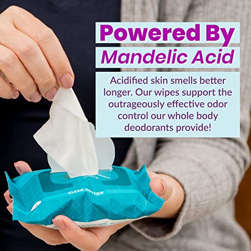 Lume Natural Deodorant Wipes, Flushable Body and Underarm Cleansing