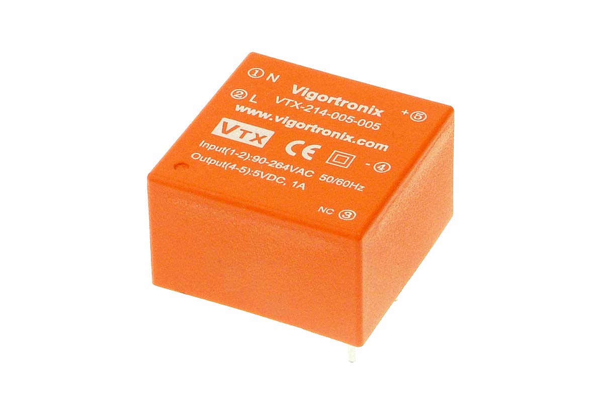 VIGORTRONIX 5 W Miniature AC-DC Converter 90-265 V-24 V VTX-214-005-024