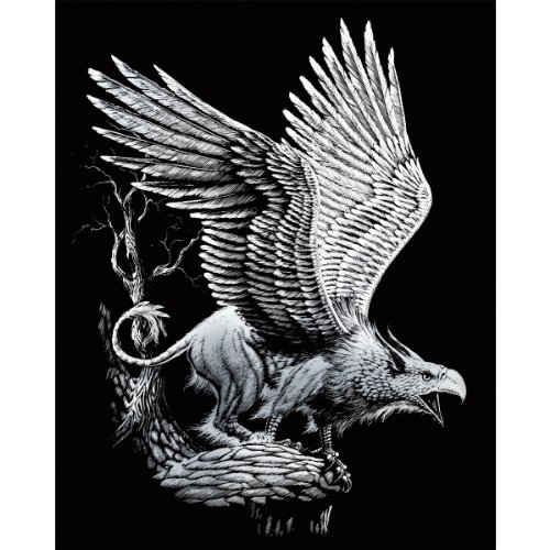 Royal Brush Silver Foil Engraving Art Kit, 8 by 10-Inch, Screaming Griffin
