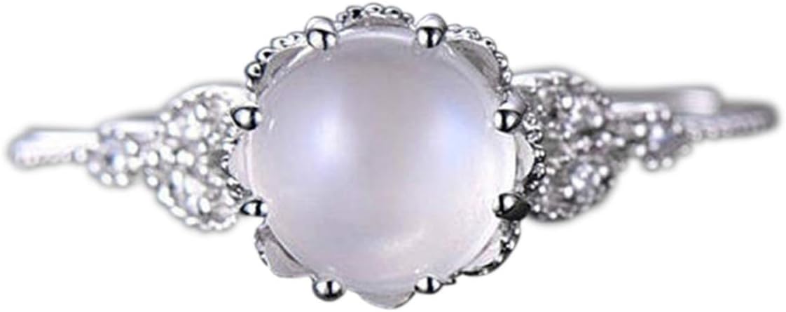 Amazon Com Zodrq Rings Fashion Moonstone Diamond Encrusted Cheap Rings Exquisite Jewelry Rings For Engagement Wedding Gift 6 Arts Crafts Sewing