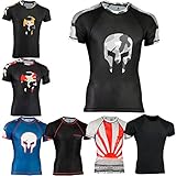 Verus Rash Guards MMA Grappling Jiu Jitsu Training Gear Fight Wear Shirts UFC (Grey/Black, Medium)