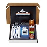 Gillette Fusion Bundle with 1 Fusion Razor + 4 Fusion Razor Blades Refills + 1 Fusion Sensitive Shave Gel, Mens Razors / Blades