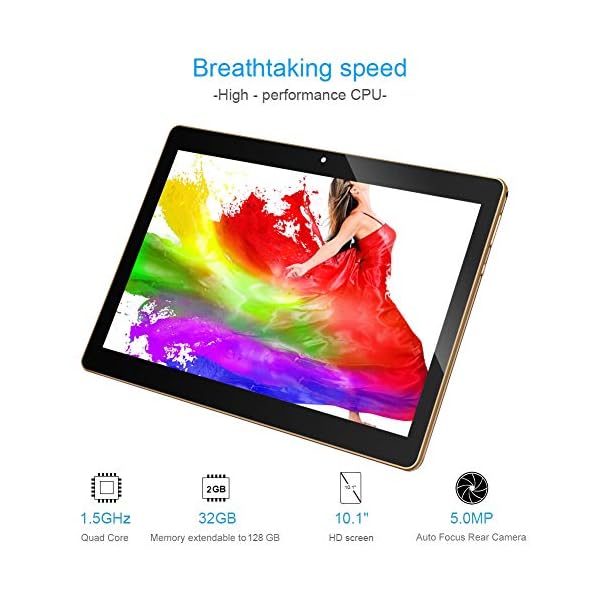 Padgene 10.1 Inch Google Android 10 Tablet, Phablet Tablets Pad with Dual Sim Card Slot, 2GB RAM 32GB ROM(TF 128GB),10.1…