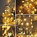kingleder 25ft 50 LED Xmas Star Light Fairy String Light w/ Remote for Christmas Weddings Family Festival Party (Warm White)