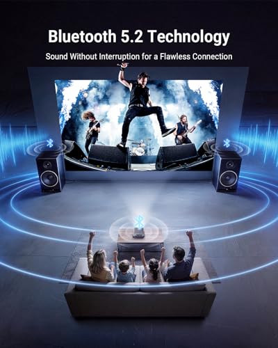 Smart Projector [Built in Google TV and 4K Support] with WiFi and Bluetooth, 2500ANSI, Auto Lens Cap, Portable Outdoor Movie Projector with Built-in Apps Auto Focus for Ceiling/Home Theater/Bedroom