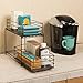 Seville Classics 2-Tier Sliding Basket Kitchen Cabinet Organizer, Gun Metal
