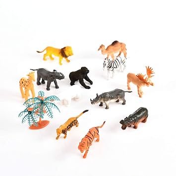 Adeeing 12Pcs/Set Mini Simulate Animals Educational Toys for Kids Scene Props Decoration
