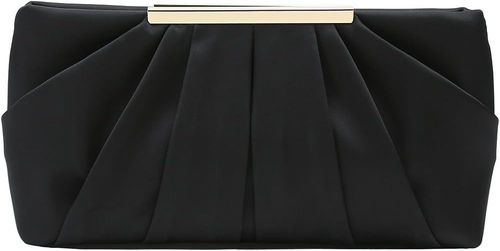 Charming Tailor Clutch Evening Bag Elegant Pleated Satin Formal Handbag Simple Classy Purse for Women