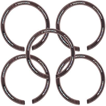 Yibuy Rosewood Soundhole Rosette Inlaid Abalone for Acoustic Guitar Brown Set of 5