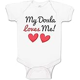 Cute Rascals Baby Bodysuit My Doula Loves Me Funny Boy & Girl Striped Baby Clothes Cotton