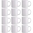 GBHOME 12 OZ Off White Coffee Mugs, Ceramic Coffee Mugs with Large Handle for Man, Woman, Light Weight Coffee Mugs Set of 12 for Latte/Cappuccino/Cocoa/Milk, Dishwasher & Microwave Safe