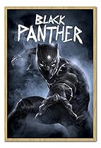 Captain America Civil War Black Panther Poster Magnetic Notice Board Beech Framed - 96.5 x 66 cms (Approx 38 x 26 inches)