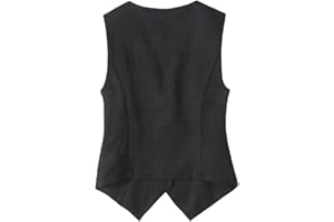 Women's Waistcoat Vest V Neck Button Down Fashion Dressy Blazer Jacket Casual Sleeveless Business Suit Vest