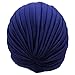 Navy Blue Polyester Turban Head Wrap Sun Cap
