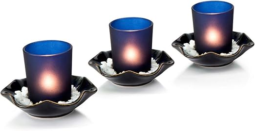 Amazon Com Opps Decorative Frosted Glass Candle Holders With
