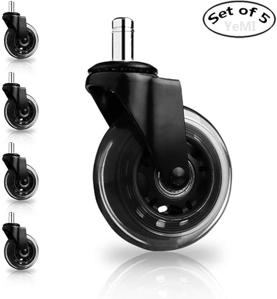 YeMI Rotelle per Mobili Ruote per Sedia da Ufficio Silenzioso,Liscio