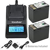 Kastar Fast Charger and Battery (2-Pack) for JVC BN-VF823 BN-VF823U and GZ-MG157 GZ-MG175 GZ-MG177 GZ-MG230 GZ-MG255 GZ-MG275 GZ-MG330 GZ-MG335 GZ-MG340 GZ-MG360 GZ-MG365 GZ-MG430 GZ-MG435 GZ-MG465