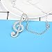 Music Note Necklace,Haluoo Dainty Sterling Silver/Gold Rhinestones Music Note Pendant Necklace for Women Ladies Fashion Long Sweater Chain Necklace Jewelry,28″ Chain Length (Silver)thumb 2