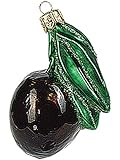Pinnacle Peak Trading Company Black Olive Polish Mouth Blown Glass Christmas Ornament Tree Decoration