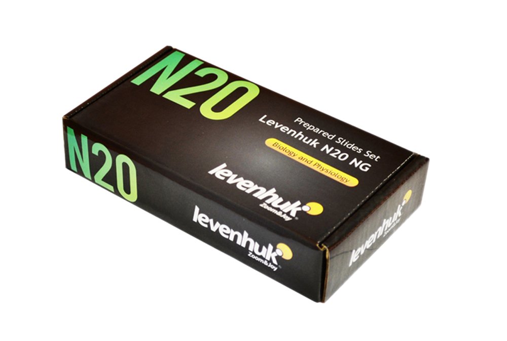 Levenhuk N20 NG Prepared Slides Set for Biology and Physiology with Blank Slides and Cover Slips in The Kit
