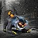 Halloween Haunters 6 Foot Long Inflatable Scary Black Cat Yard Prop Decoration Animated Rotating Turning Shaking Head Flashing Red LED Eyes - Pouncing Indoor Outdoor Lawn Blow Up Haunted House Party