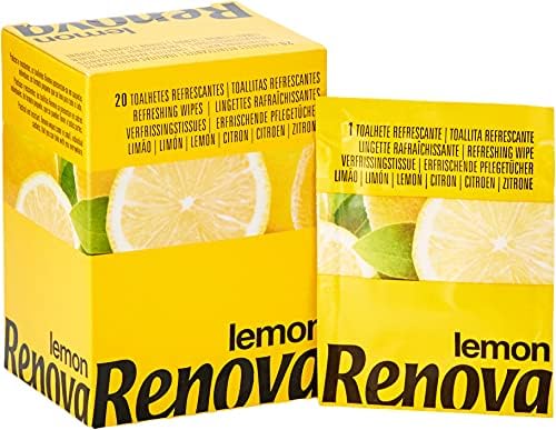 Toalhitas de limão refrescantes, 20 toalhitas para uso pessoal