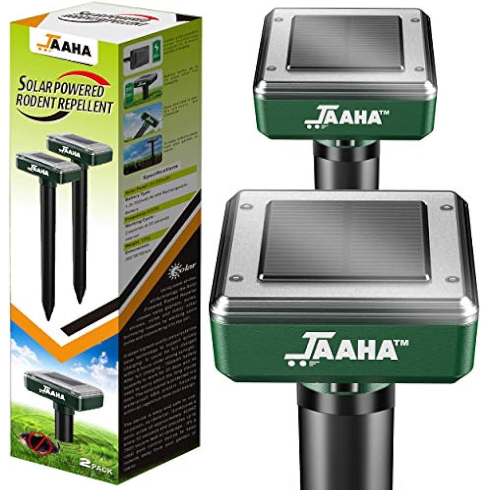 Solar Mole Repellent Ultrasonic 2 Pack Outdoor Powered ...