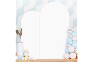 PATYDEST Set of 2 Wedding Arch Cover 7.2ft 6ft White Arch Cover Chiara Backdrop Cover Spandex Fitted Arch Stand Cover Balloon Arch Covers Stretchy Backdrop for Baby Shower Party Ceremony Decoration