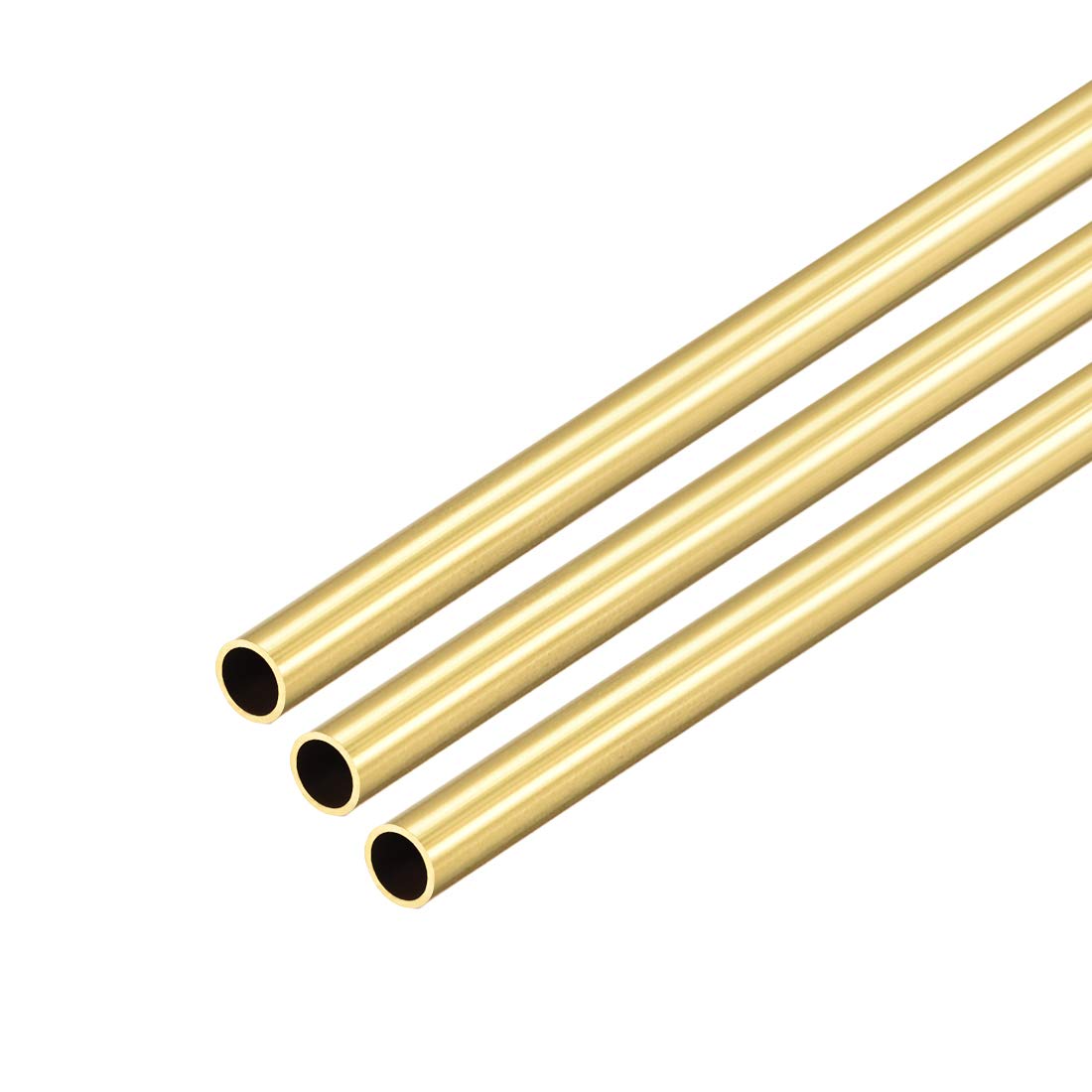 sourcing map Brass Round Tube, 300mm Length 5.5mm OD 0.5mm Wall Thickness, Seamless Straight Pipe Tubing 3 Pcs
