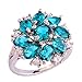 Psiroy Women's 925 Sterling Silver 4.75cttw Green Topaz Cluster Flower Filled Ring