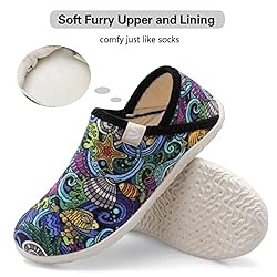 Fuzzy House Slippers for Women Men Indoor Closed