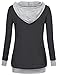 Big Comfy Sweatshirt,Timeson Women's V-Neck Long Sleeve Pullover Hoodies with Buttons Kangaroo Pocket Carbon Black Large