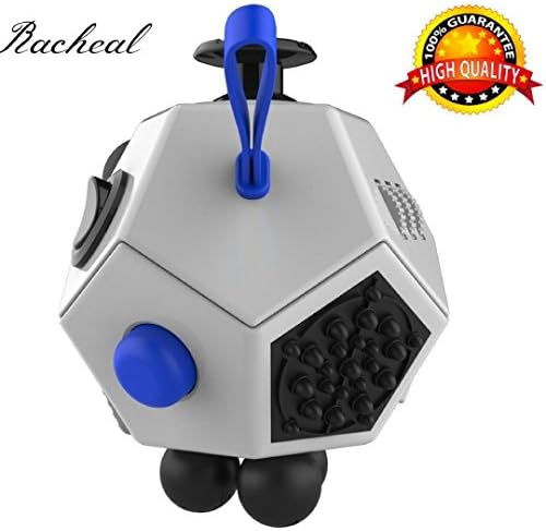 The Best 12 Sided Fidget Cube by The Racheal Collections - Stress Relief AnxietyToy – Increases Focus and Attention for Adults and Children with ADHD, ADD, OCD, Autism.